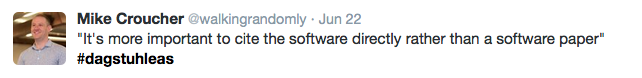 Tweet: "It's more important to cite the software directly rather than a software paper"