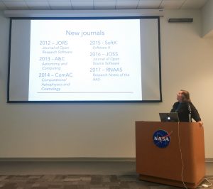Photo showing slide of new journals friendly to astro computing articles started since 2012
